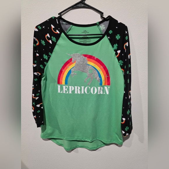 Way To Celebrate Tops - St. Patrick's Day Leprechaun Unicorn Juniors Shirt